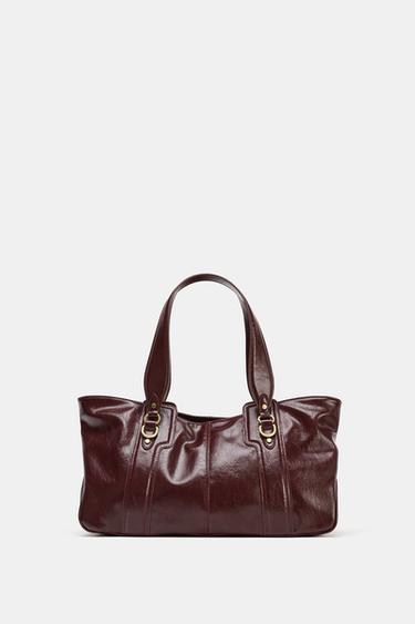 Zara TORBA ZA NOŠENJE PREKO RAMENA SA METALNIM DETALJIMA – Bordo