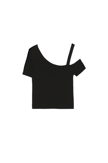 ASYMMETRICAL RIBBED TOP
