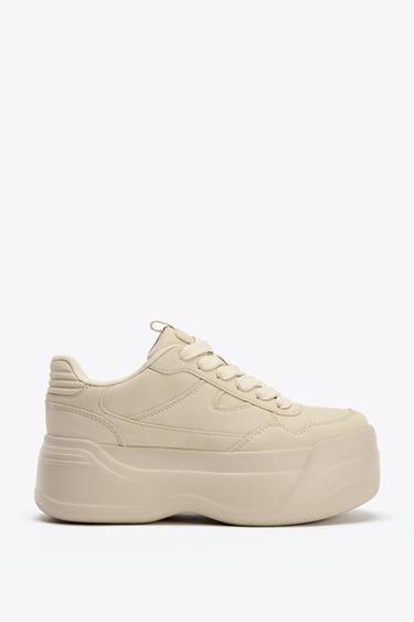 PLATFORM TRAINERS - Ecru White by Zara - Image 0