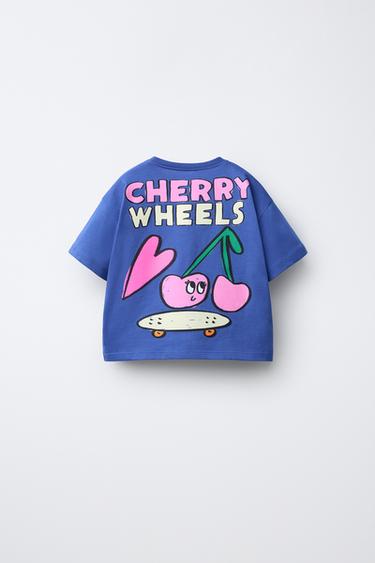 T-SHIRT WITH TERRYCLOTH PATCH - Bluish by Zara