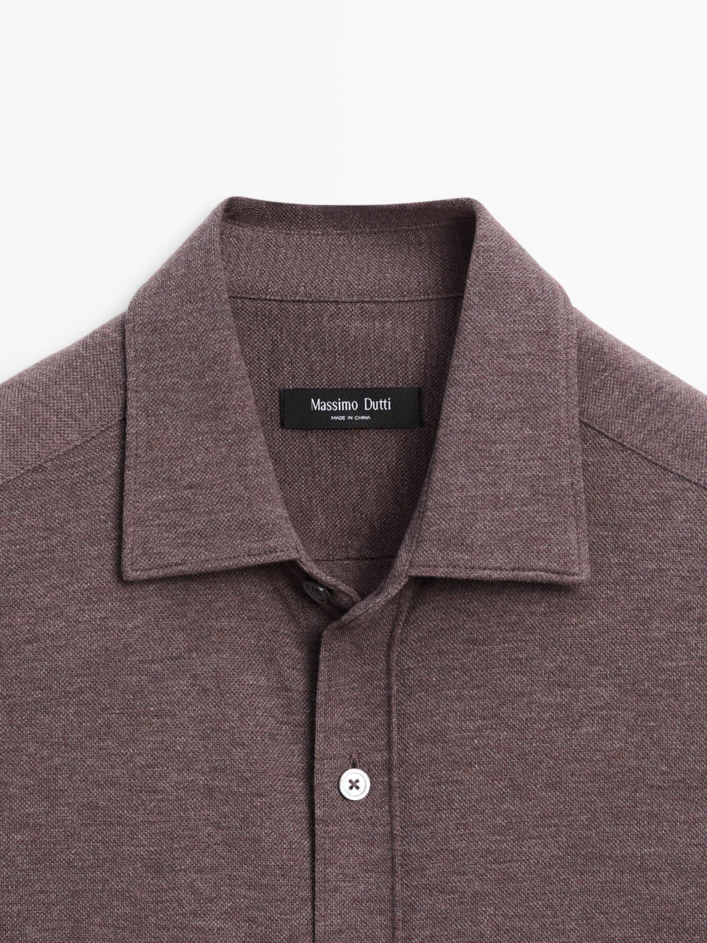 Regular fit melange shirt