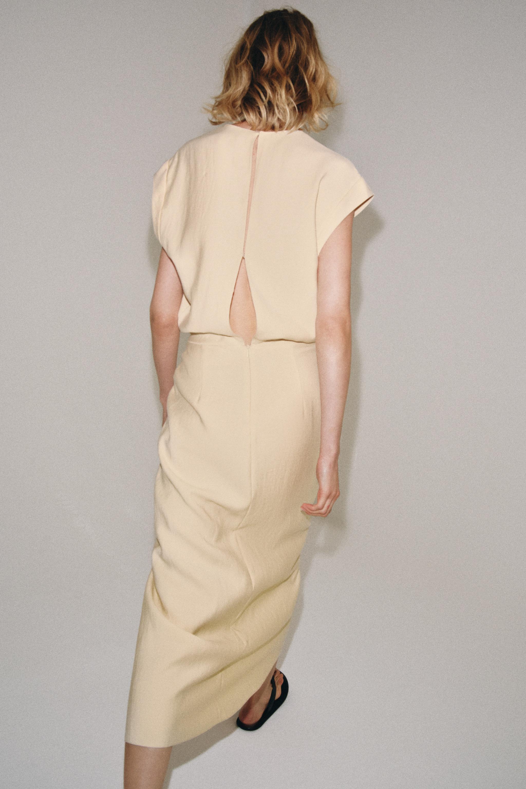 Zara ZW COLLECTION FIRFIRLI MİDİ ELBİSE görsel 3