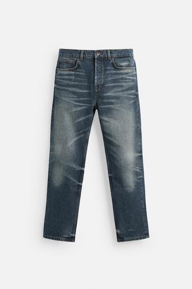 STRAIGHT FIT ANKLE JEANS - Blue by Zara