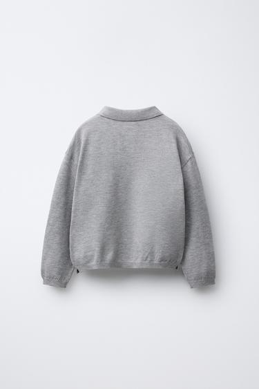 KNITTED POLO SWEATER - Grey marl by Zara - Image 1