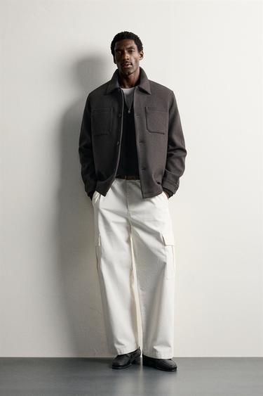 SOBRECAMISA ACOLCHADO BRILLO CONTRASTE - Marrón de Zara