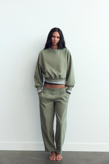 BASIC PLUSH SWEATSHIRT - Khaki by Zara - Image 0