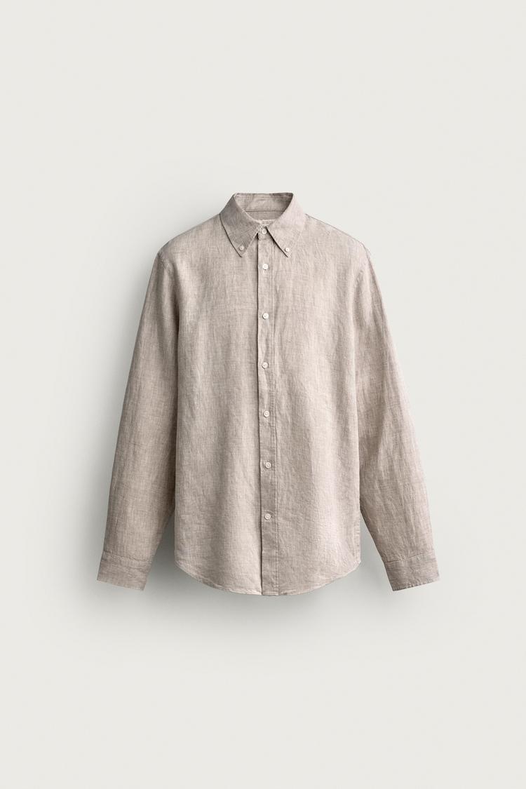 Camisa de lino 100% corte regular 4