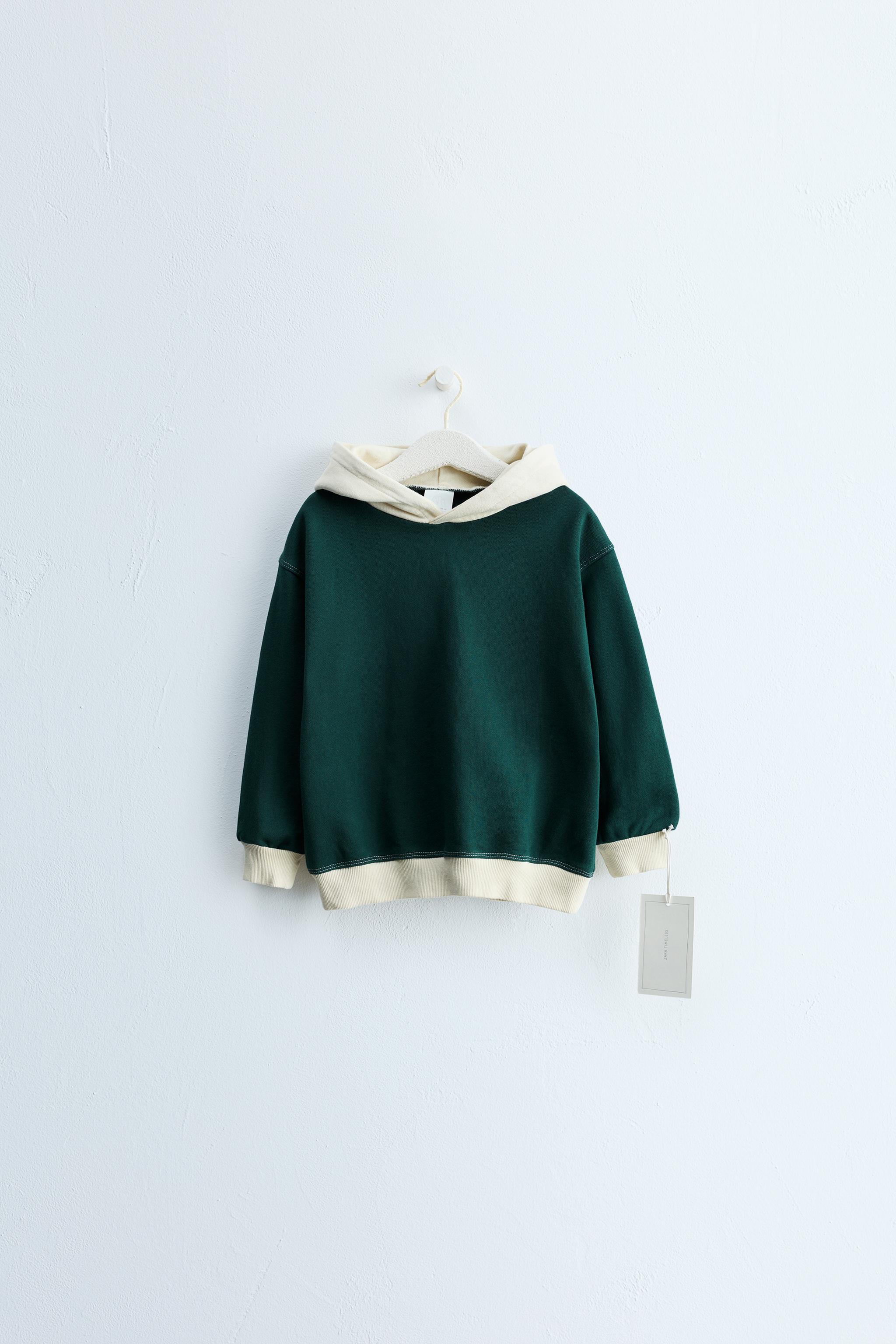 ZARA TIMELESS - SUDADERA CAPUCHA COLORBLOCK