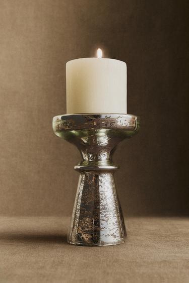 TALL ANTIQUE CHRISTMAS TEALIGHT HOLDER - Silver by Zara
