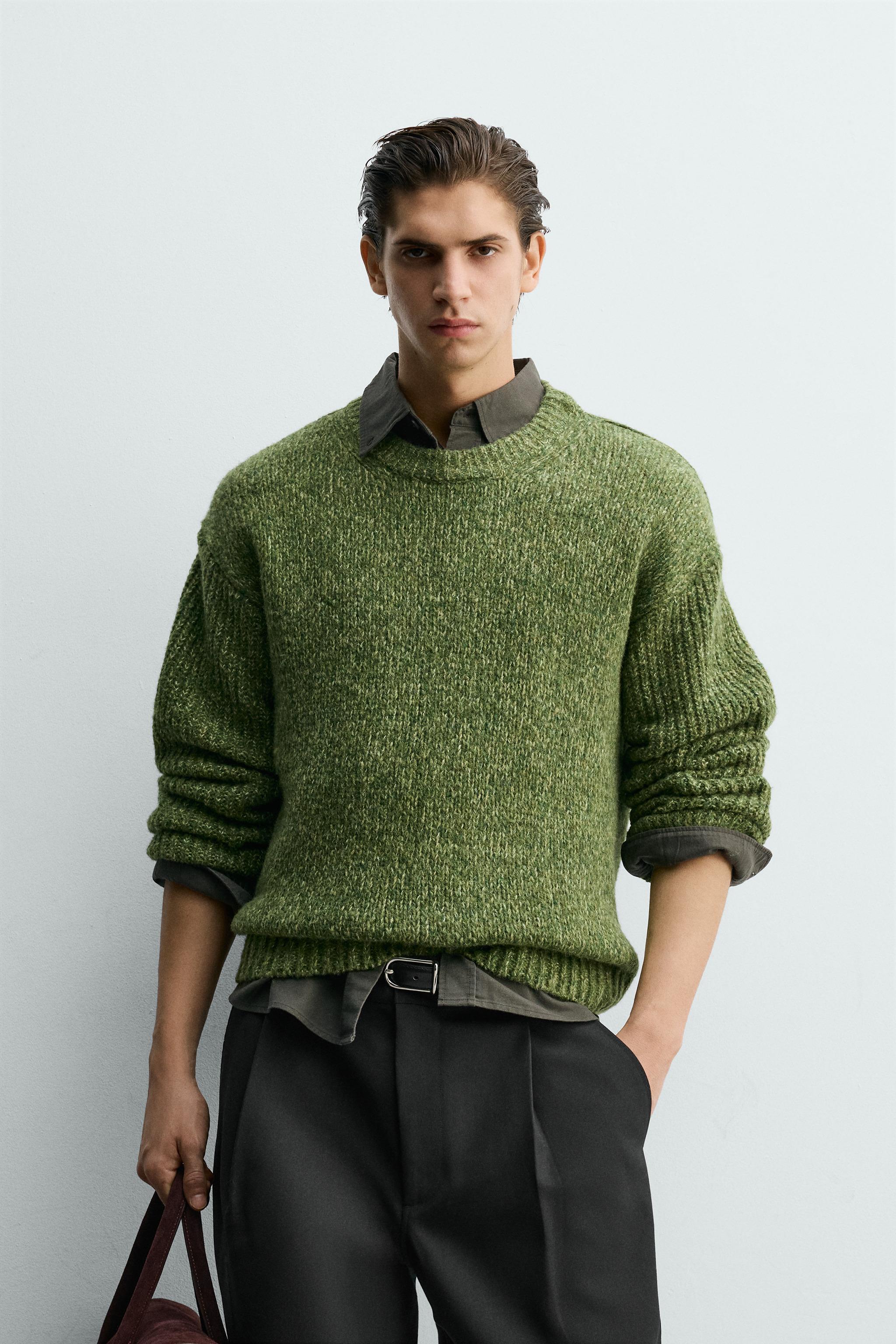 CABLE KNIT VOLUME JUMPER - Green | ZARA United States