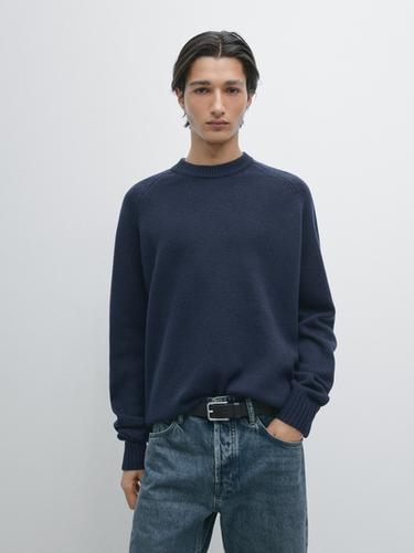 Zara 100% wool raglan sleeve knit sweater - 470