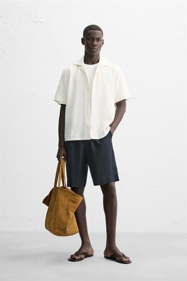 RELAXED FIT JACQUARD SHIRT - Ecru by Zara