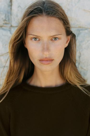 SUÉTER DE TRICÔ COM MANGA AMPLA - Marrom da Zara