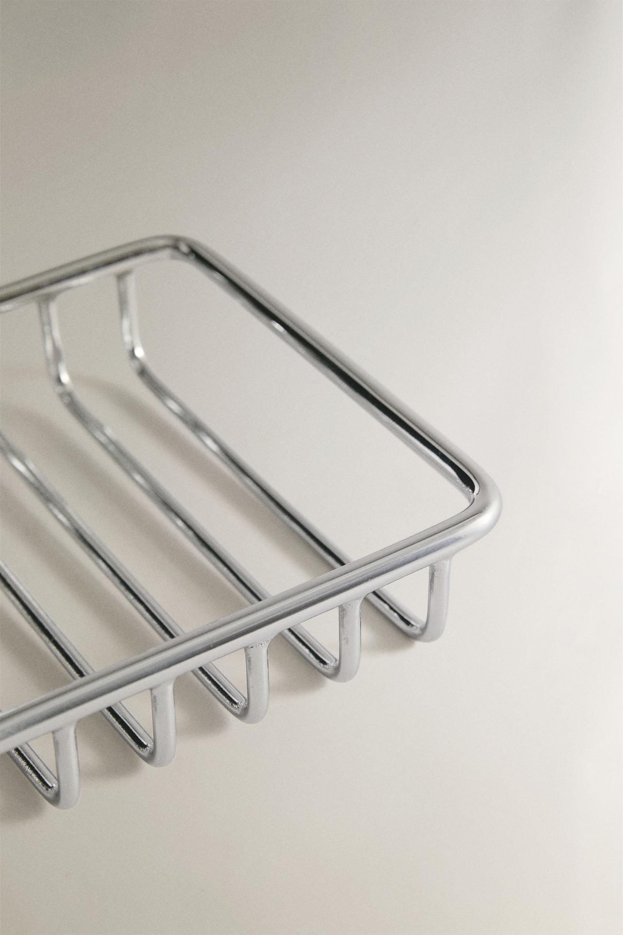 METAL WALL SOAP DISH — Silver