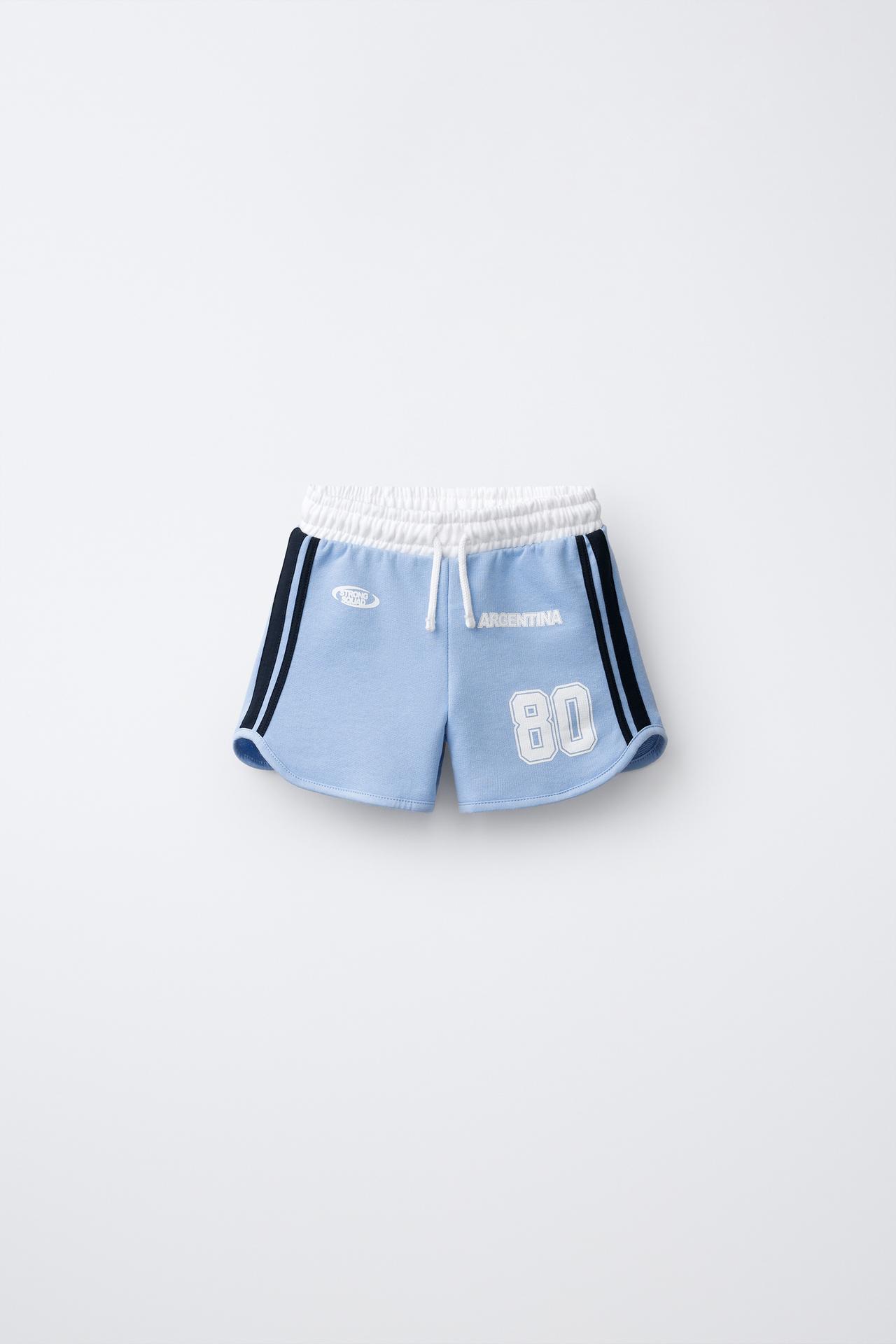 ARGENTINA PRINT SHORTS — Blue
