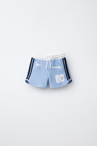 Zara ARGENTINA PRINT SHORTS - Blue - Image 0