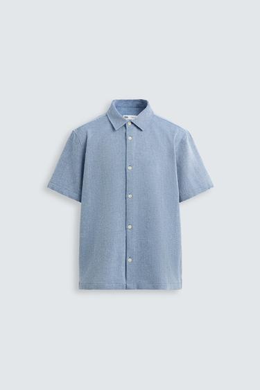 CAMISA COM TEXTURA - Azul-celeste da Zara