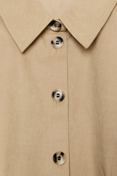 CHEMISE CINTRÉE TOUCHER DOUX - Marron clair de Zara - Image 7