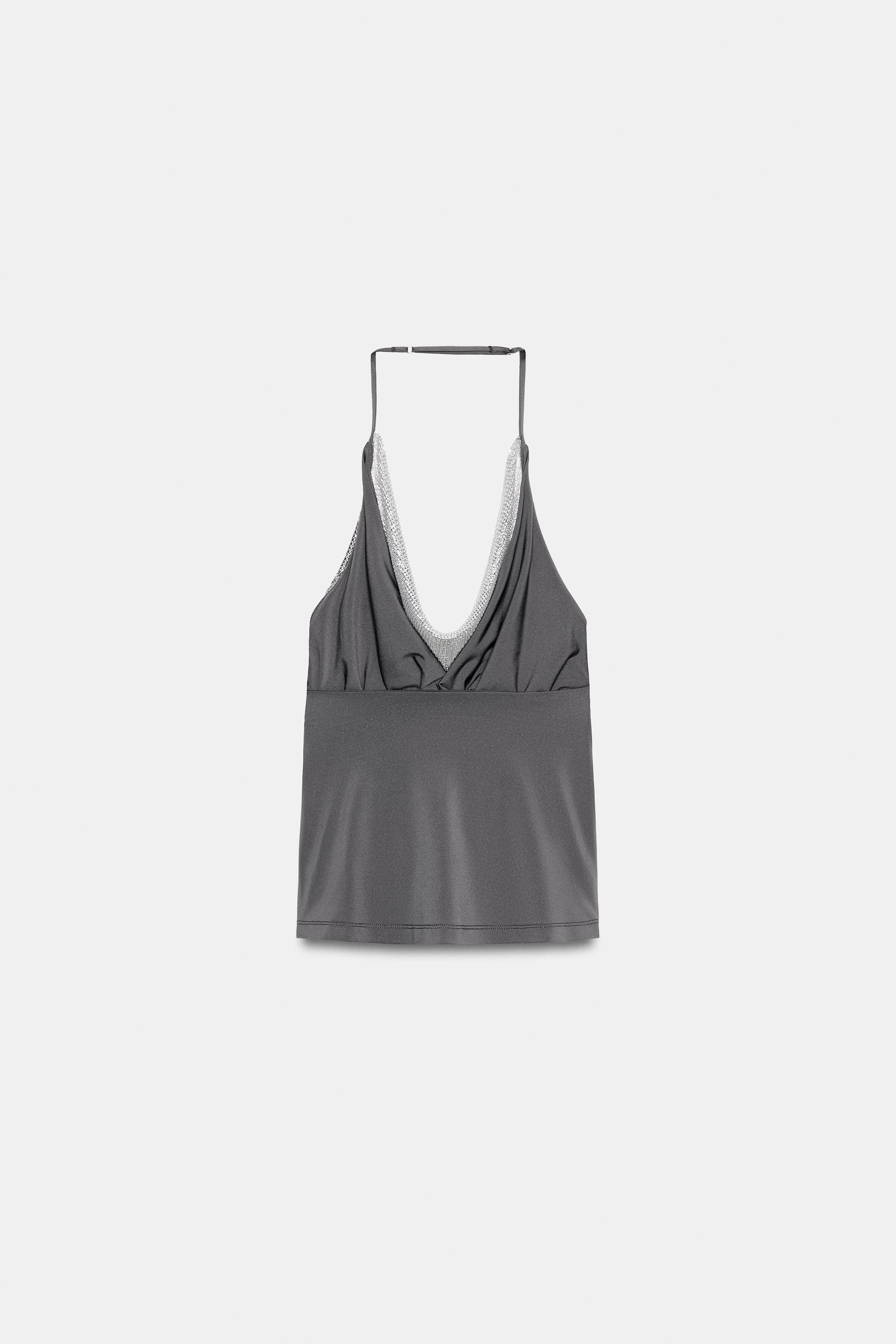 DRAPED MESH COMBO TOP
