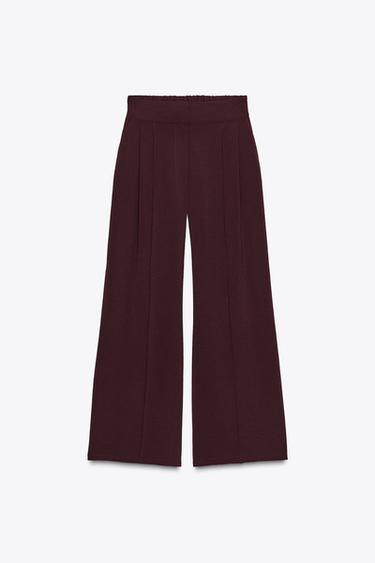 WIDE-LEG SEAM TROUSERS - Burgundy by Zara - Image 5