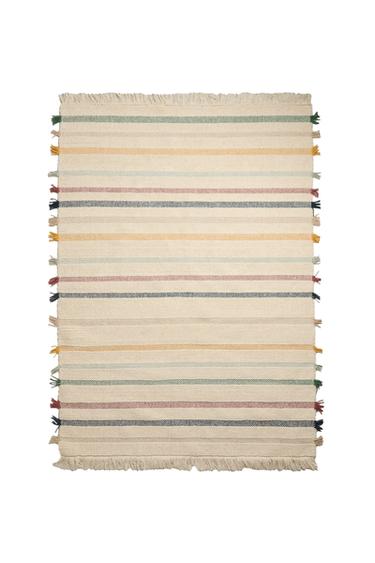 Zara KIDS' MULTICOLOR WOOL AREA RUG - Light beige