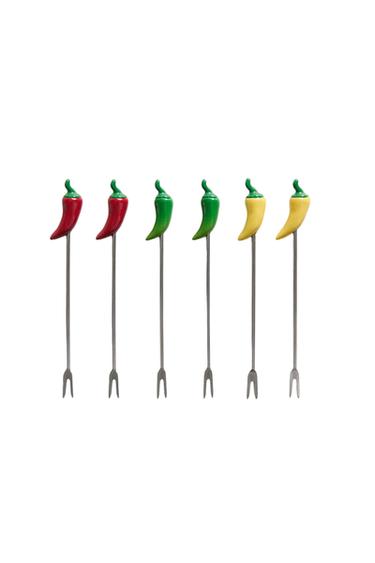 PACK TENEDORES PARA APERITIVO DE CHILES - Rojo de Zara
