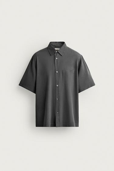 100% LYOCELL FLUENT SHIRT — Anthracite grey 1