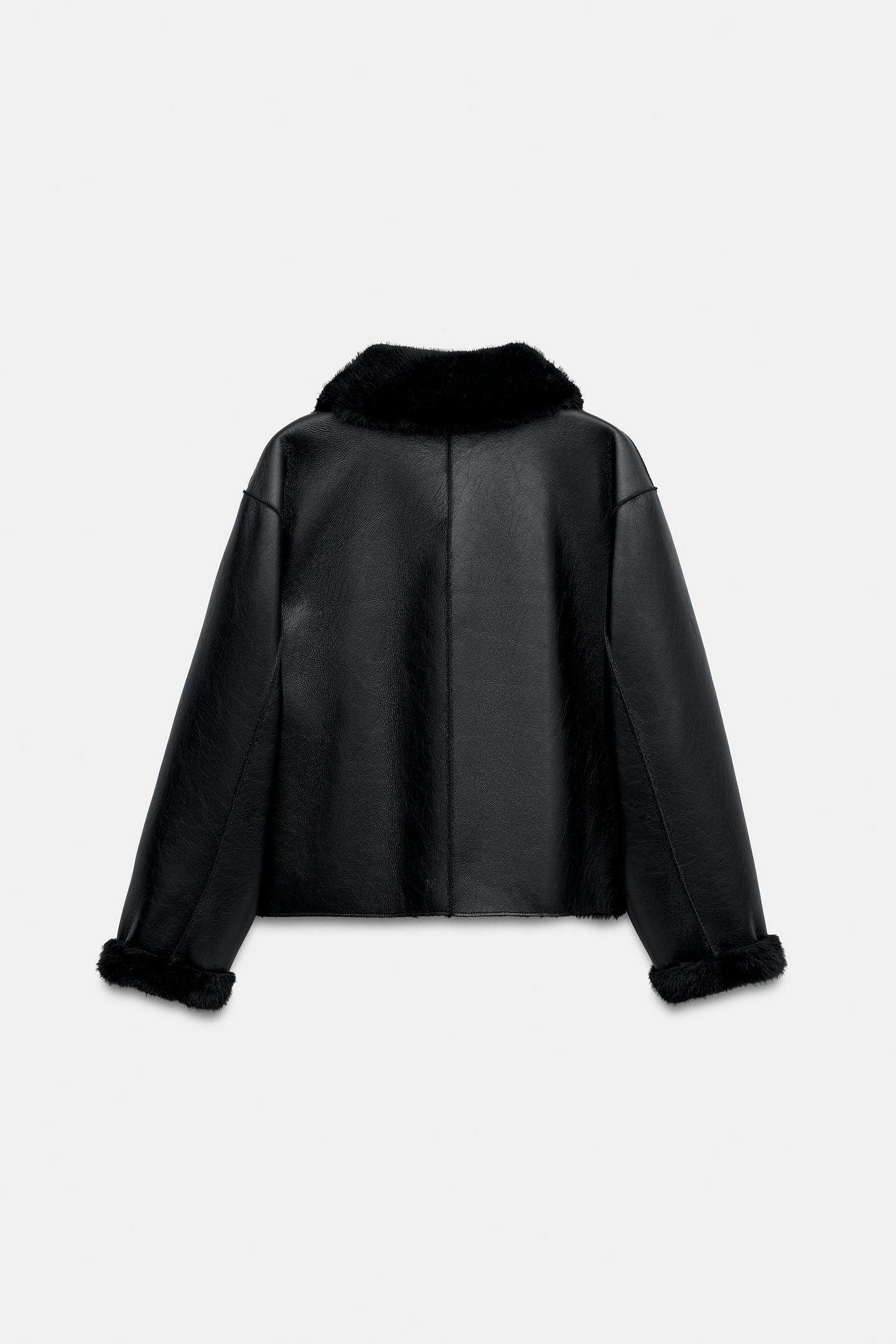 Женская куртка Zara Reversible Double-Faced, цвет: Чёрный — фото 12
