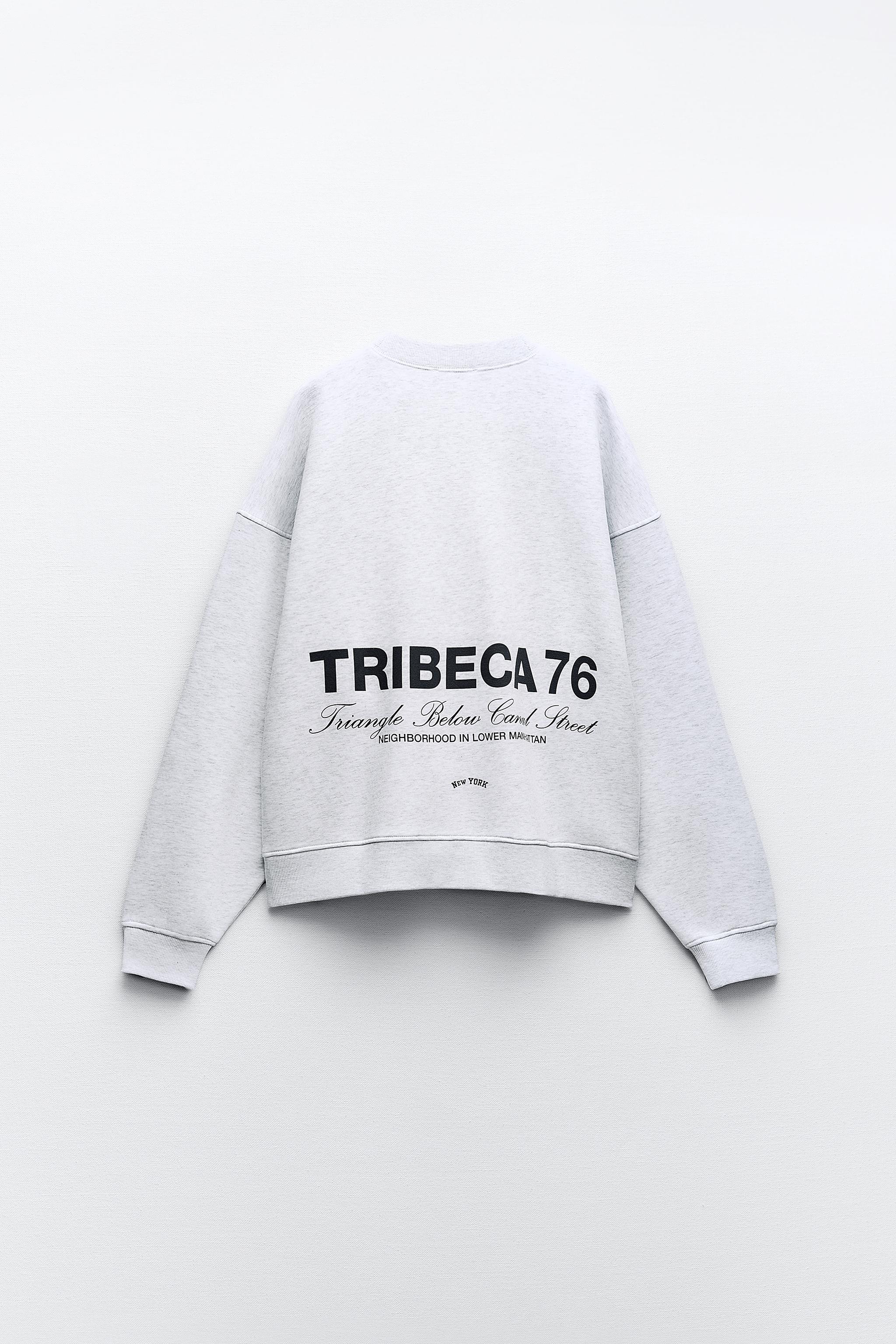 EMBROIDERED TEXT PLUSH SWEATSHIRT - Gray marl