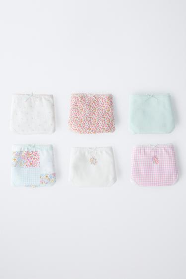 2-6 YEARS/ SIX-PACK OF PATCHWORK AND FLORAL RIB BRIEFS - Multicoloured by Zara - Image 4