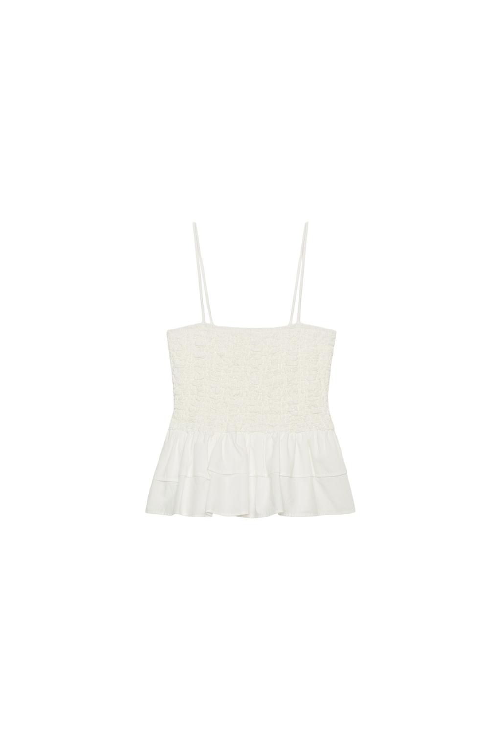 SMOCKED PEPLUM TOP - image 3