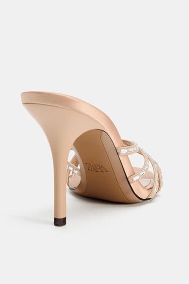 SANDALES À BRIDES ET BRILLANTS - Beige de Zara - Image 3