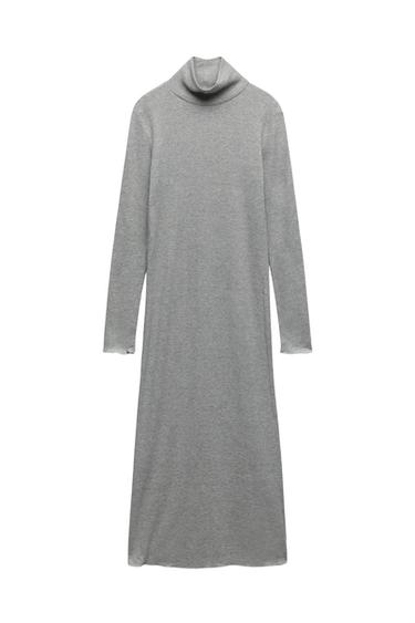 SHINY HIGH COLLAR DRESS