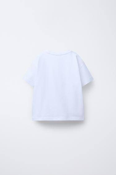 LOT DE TROIS T-SHIRTS UNIS ET À RAYURES - Rose de Zara - Image 2