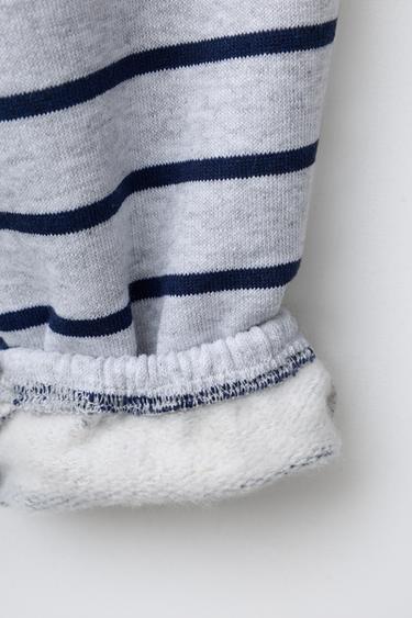 STRIPED PLUSH JOGGING TROUSERS - Grey / Blue by Zara - Image 4