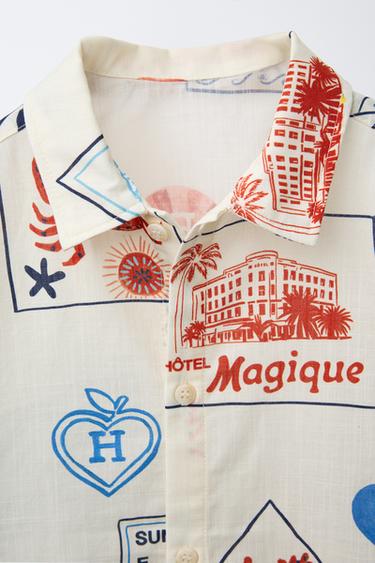 HÔTEL MAGIQUE © X ZARA PRINT SHIRT - Ecru by Zara - Image 2
