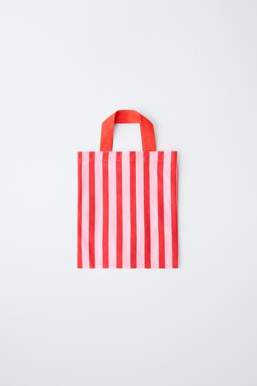 BOLSA ESTAMPADO RAYAS - Rojo de Zara
