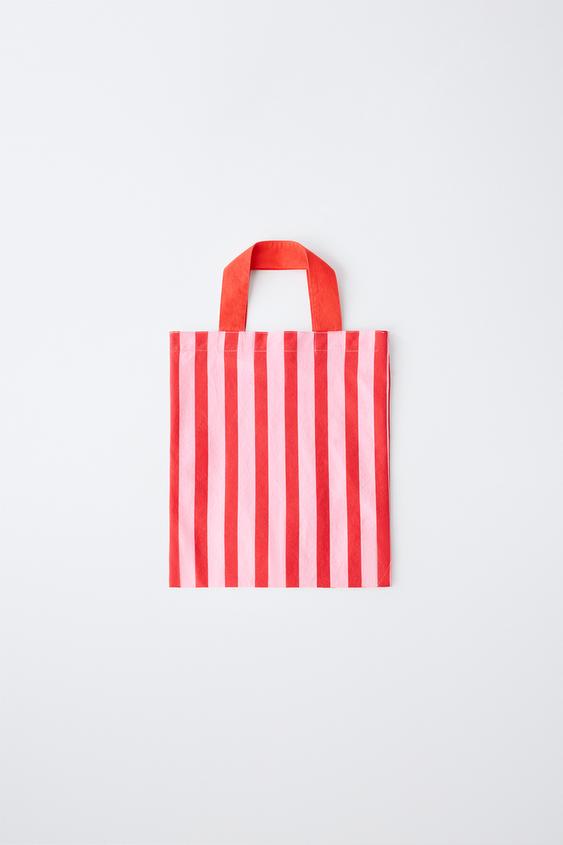 STRIPED PRINT BAG - Red by Zara - Image 0