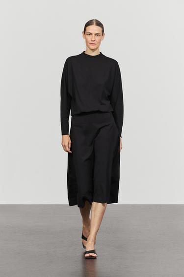 Zara Long sleeve midi dress - Black - Image 0