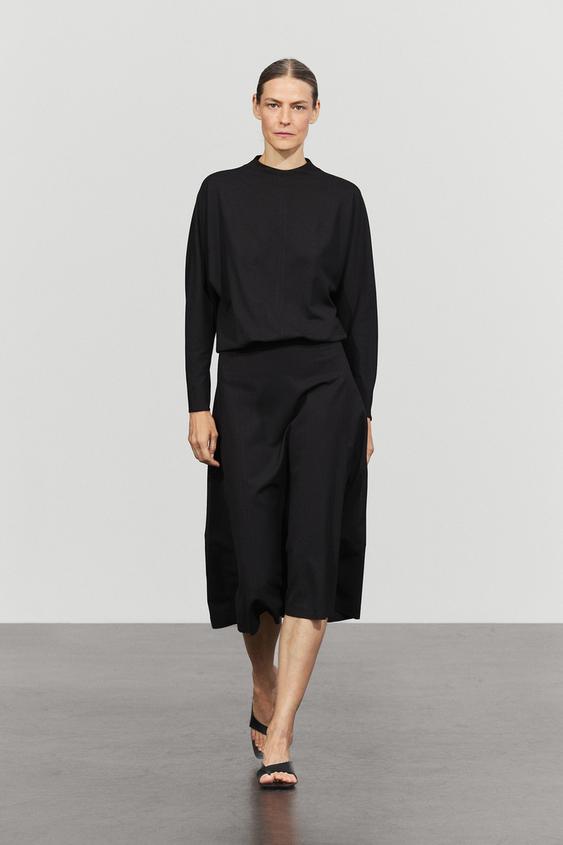 Zara Long sleeve midi dress - Black - Image 0