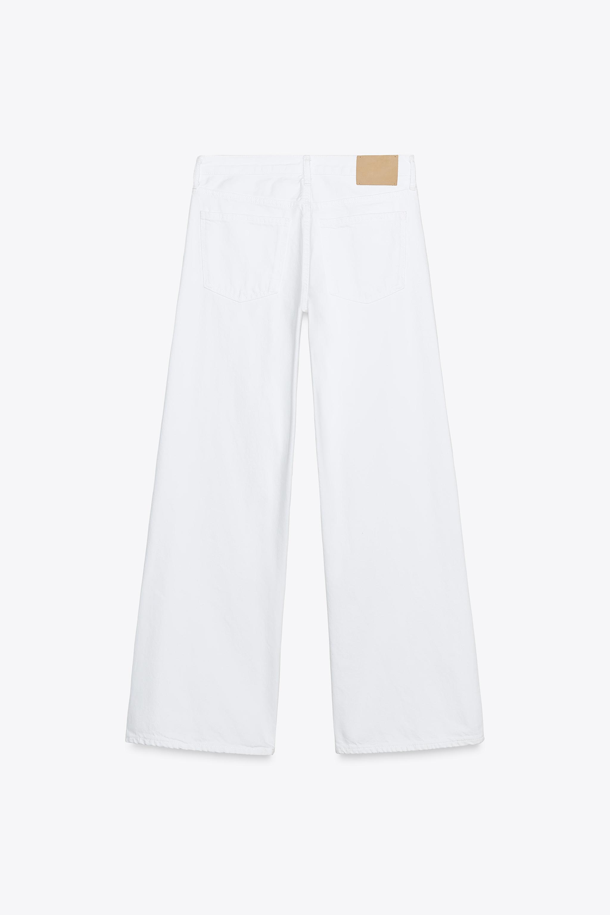 【ZARA】ZWコレクションワイドレッグ ローライズ 8307/051 ZW COLLECTION WIDE LEG LOW-RISE JEANS - White | ZARA United