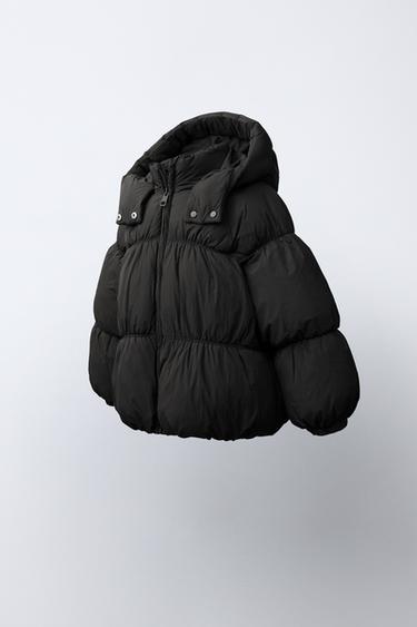 WATER REPELLENT PUFFER COAT — Black 2