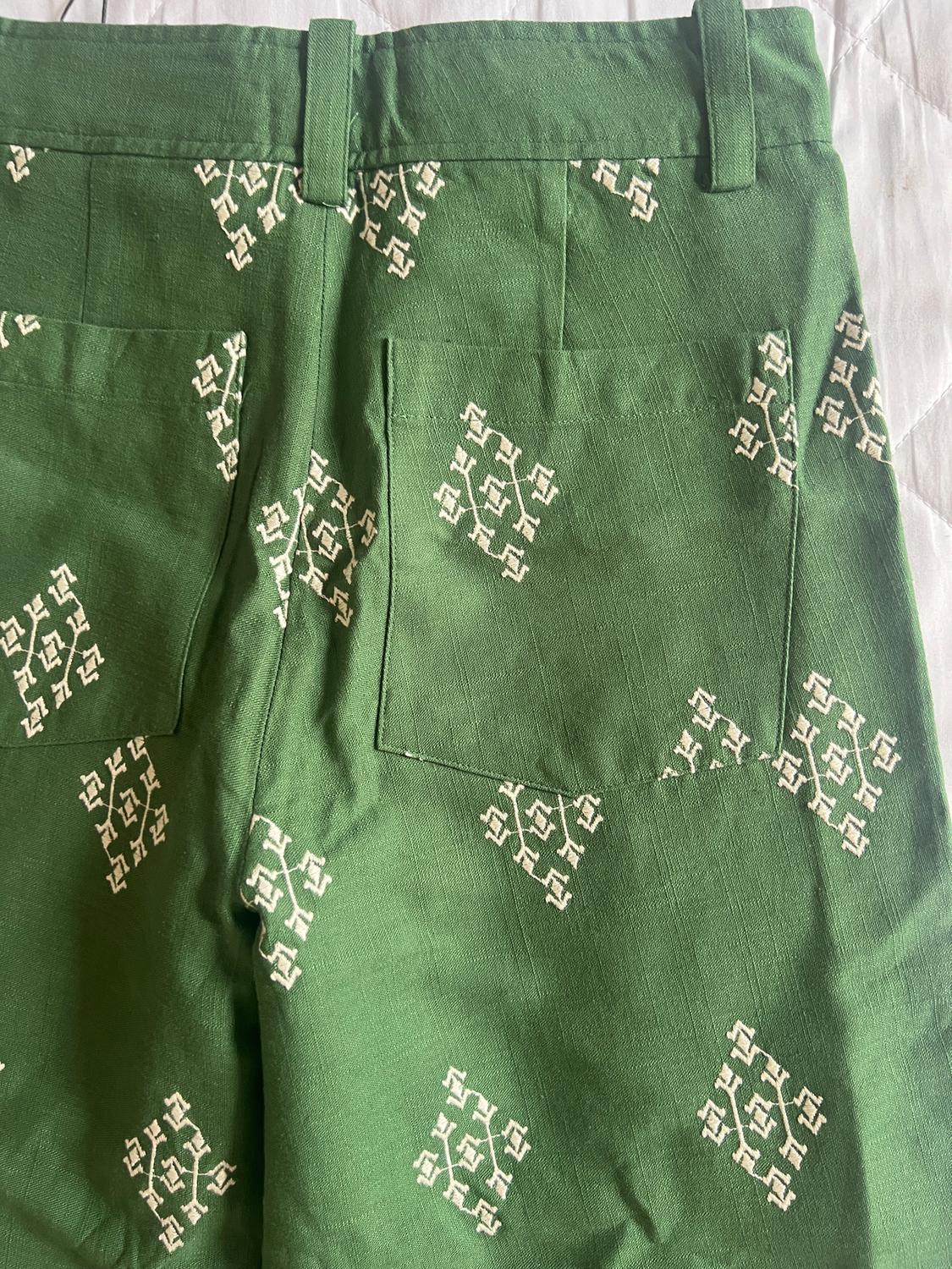 EMBROIDERED LINEN BLEND TROUSERS - Image 4