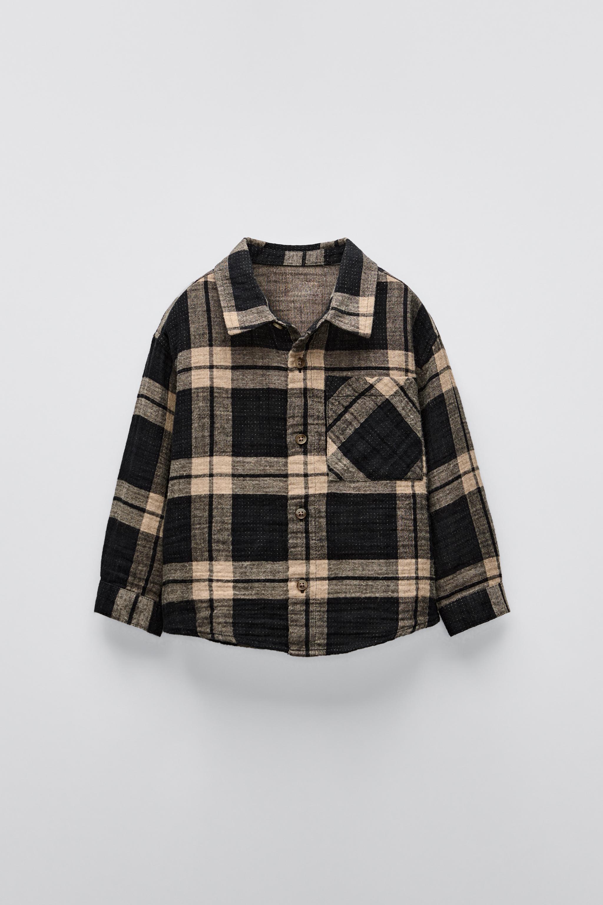 Zara textured plaid coat store