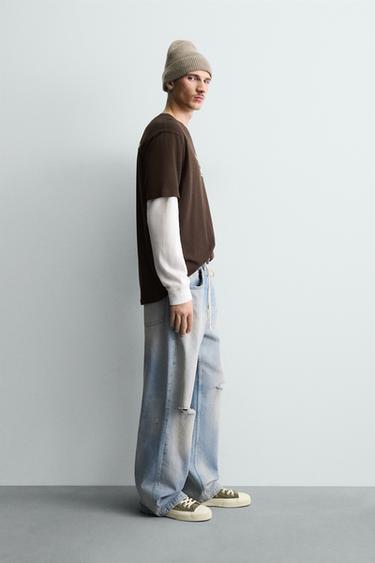 PIZZERIA LA MONTECARLO PRINT T-SHIRT - Brown by Zara - Image 3