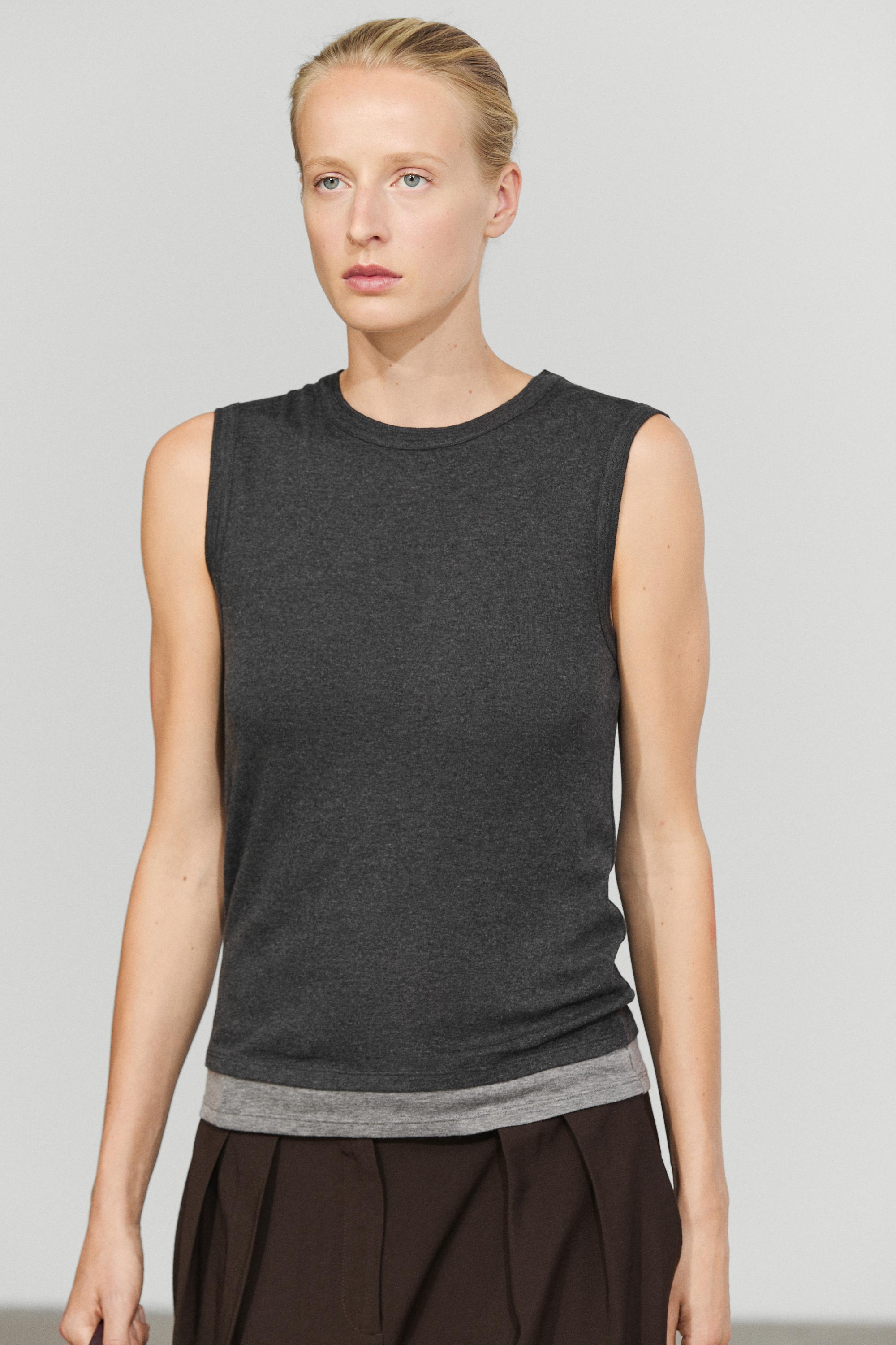 Wool blend double-layer T-shirt — Cobalt
