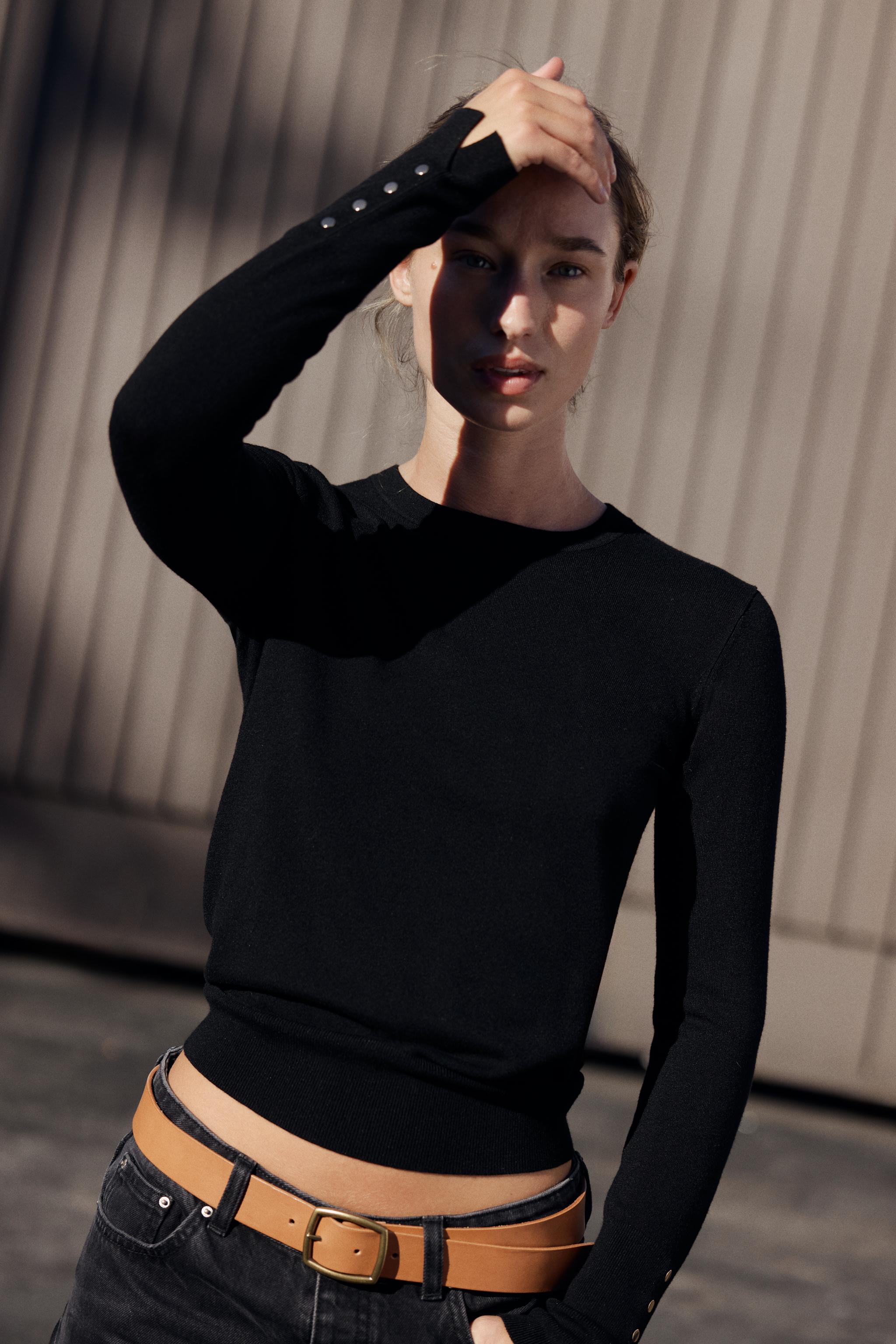 Zara BASIC DÜZ TRİKO KAZAK görsel 2