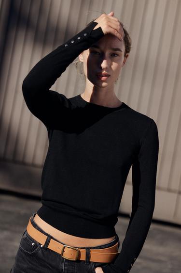 BASIC KNIT SWEATER — Black 1