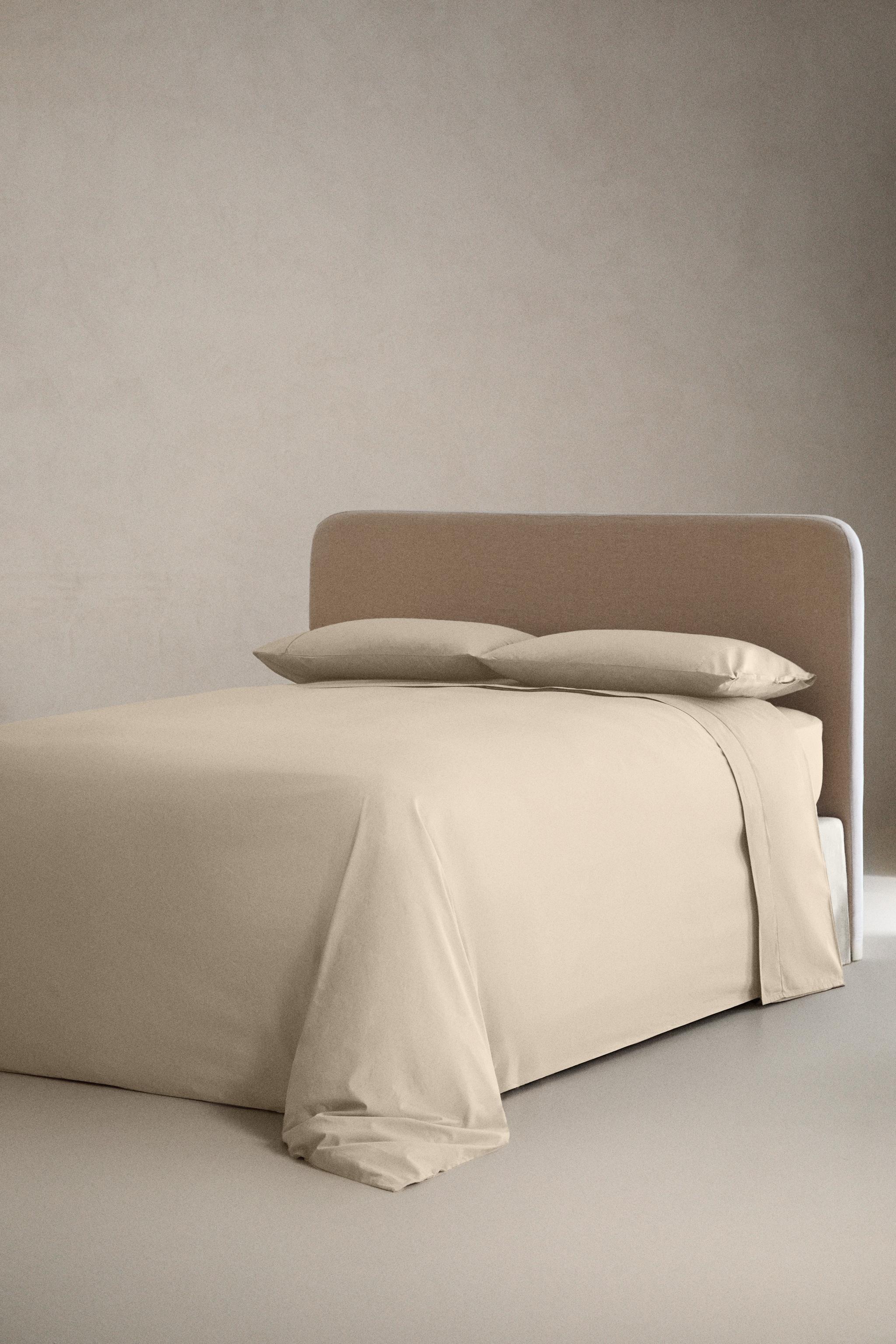 PERCALE FLAT SHEET (300 THREAD COUNT) — Beige