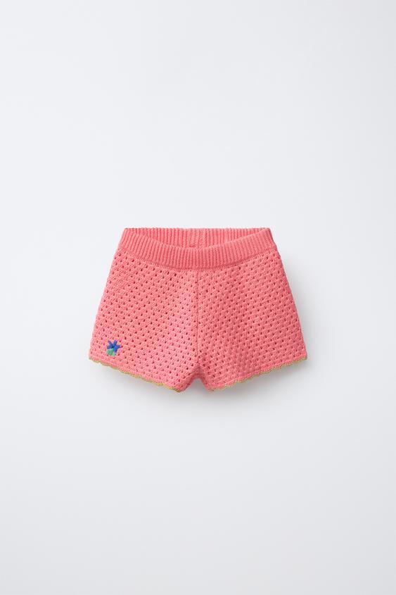 BRODEREDE HÆKLEDE BERMUDASHORTS - koral fra Zara - Billede 0